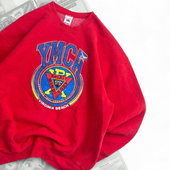 90’s YMCA Virginia Beach Graphic Pull Over Sweatshirt - Picture 1 of 7